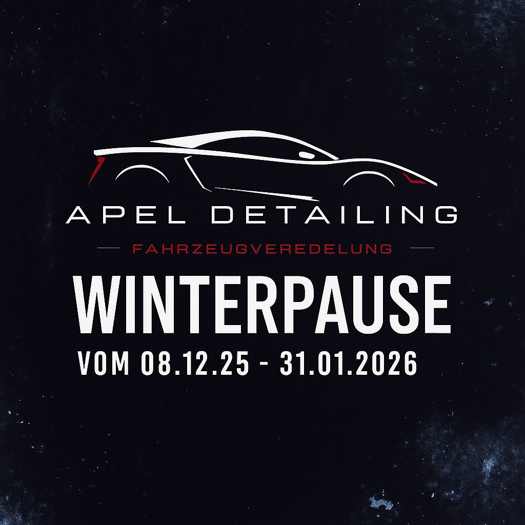 Ein riesiges Dankeschön an all unsere Kunden für ein starkes Jahr voller Glanz, Leidenschaft und Vertrauen in unsere Arbeit! 🚗✨Wir freuen uns schon darauf, eure Fahrzeuge im neuen Jahr wieder auf höchstem Niveau zu veredeln.Bleibt gesund, kommt gut durch den Winter – wir sehen uns 2026! ❄️💪Euer APEL Detailing Team